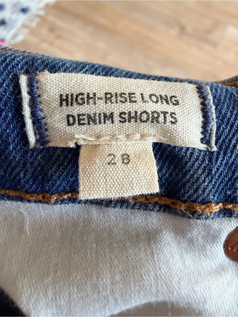 Madewell high rise long denim shorts